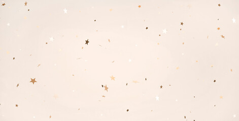background 3d confetti glitter golden festive concept beige background