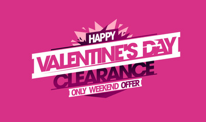 Valentine's day clearance, only weekend offer web banner