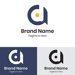  ad letter chat logo design 