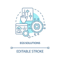 EGS solutions blue concept icon. Enhanced geothermal system. Thermal energy trend abstract idea thin line illustration. Isolated outline drawing. Editable stroke. Arial, Myriad Pro-Bold fonts used