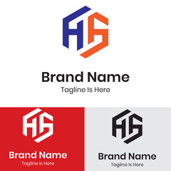 Obraz premium Abstract letter HS logo design