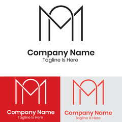 Abstract letter AM logo design