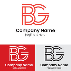 Abstract letter BG logo design