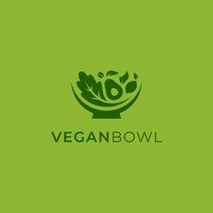 salad for vegan logo design