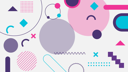 Geometric abstract background. Composition of simple memphis element on white background for landing page, website, flyer, leaflet.