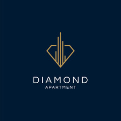 diamond apartment and real estate logo design