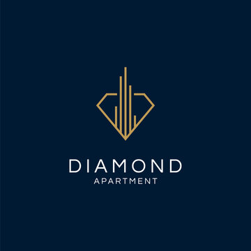 diamond apartment and real estate logo design