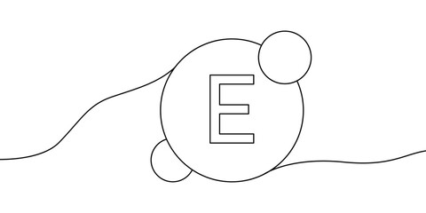 Obraz premium Vitamin E continuous line drawing icon.