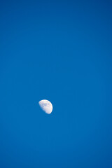 Crescent moon and blue sky