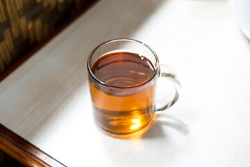 hot tea served in the morning