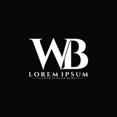 Fototapeta na wymiar Letter WB luxury logo design vector