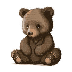 Vector cute baby bear illustration hand drawn isolated 