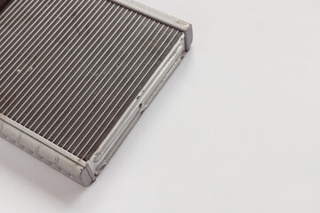 Car aluminum Heat Exchanger. Air Heater radiator for vehicle on white background