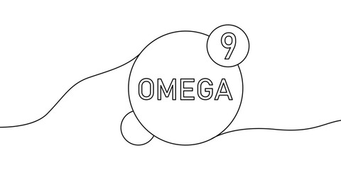 Vitamin omega 9 continuous line drawing icon. - obrazy, fototapety, plakaty