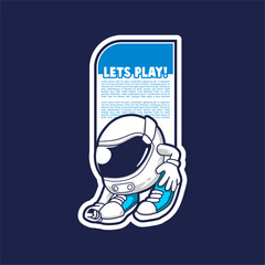 Cute Astronaut Sticker Design