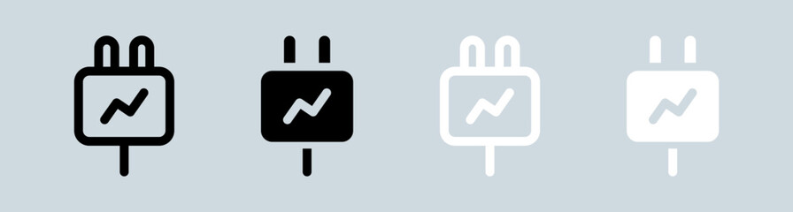 Obraz premium Connect icon set in black and white. Connection signs vector illustration.