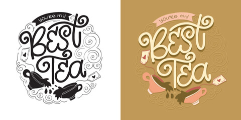 Fototapeta premium Cute hand drawn doodle lettering postcard, t-shirt design, mug print.