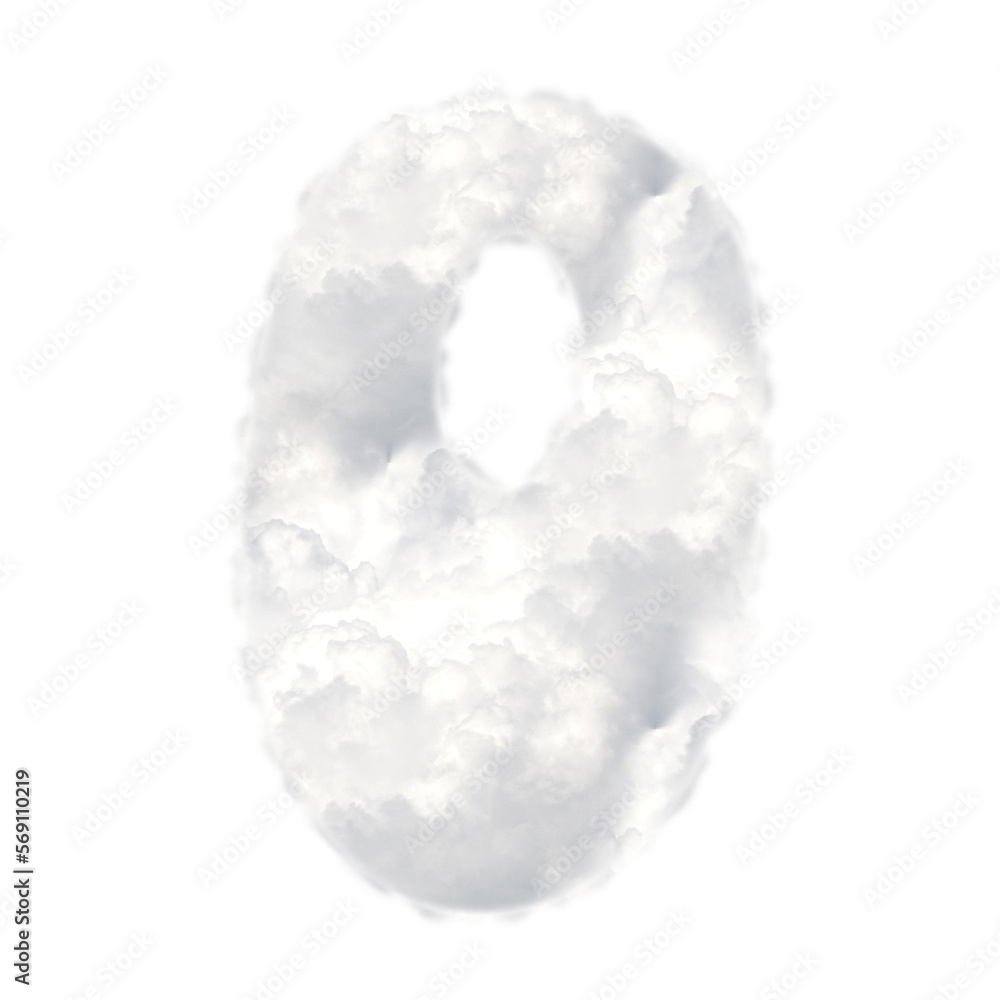 Aufkleber cloudy white numbers from 0 to 9, punctuation marks and symbols . this is a part of a set which also