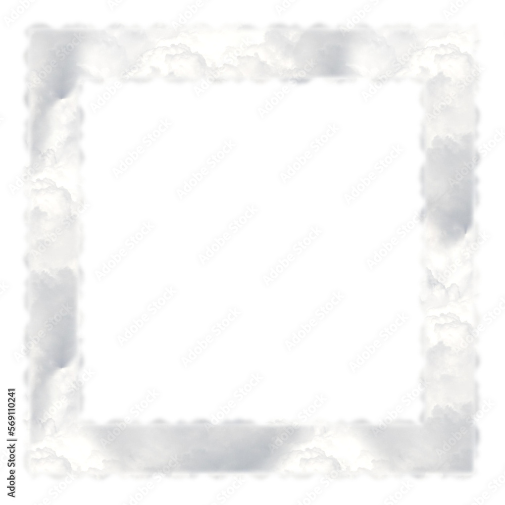 Aufkleber cloudy white square frame. this is a part of a set which also includes uppercase alphabet letters fr