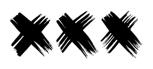 Black brush cross symbol