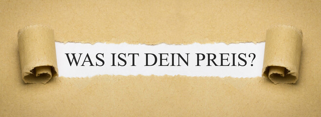 Was ist dein Preis?