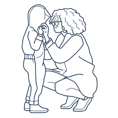 character mother and child cartoon