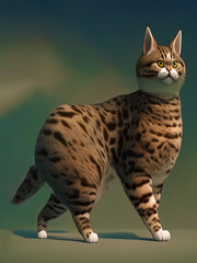 Obraz premium American Bobtail Cat Portrait, Generative AI