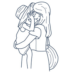 character mother and child cartoon