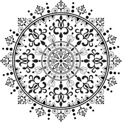 Black and White Elegant Simple Islamic Vector Mandala Template 