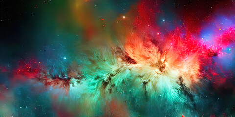 an image of a colorful nebula in space,background - AI Generated