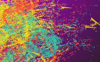 Obraz premium Abstract grunge texture paintbrush colorful background vector