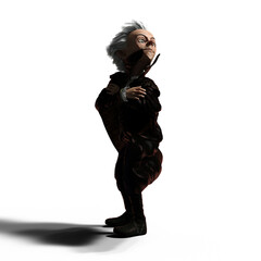 Fototapeta premium 3D-illustration of a cute and funny cartoon earl vampire with a very angular face