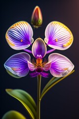 Obraz na płótnie Canvas orchid flower on black