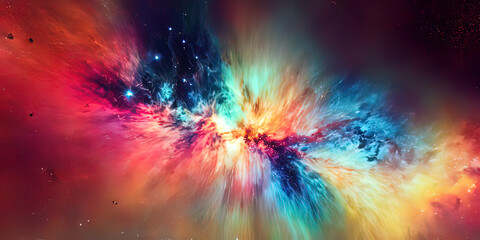 an image of a colorful nebula in space,background - AI Generated