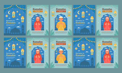 ramadan kareem celebration 2023 media social stories template design