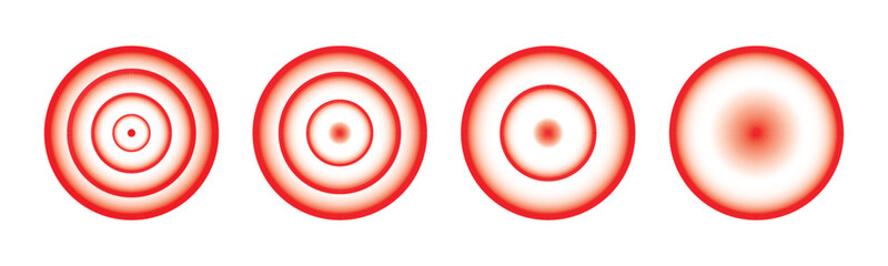 Pain Icon, Painful Spot Mark, Ache Symbol, Painkiller Target, Pain Pointing Sign, Red Circle Illness Location