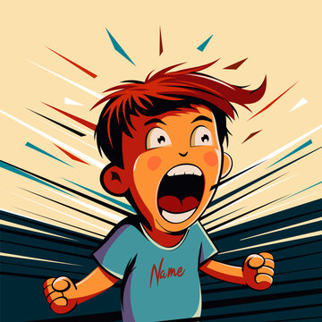 little boy tantrum and scream very loud. Boy gets mad