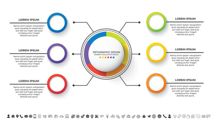 Steps business data visualization timeline process infographic template design with icons