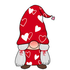 Gnome valentine, Girl Gnome dress in Valentine dress