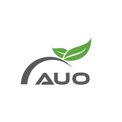 AUO letter nature logo design on white background. AUO creative initials letter leaf logo concept. AUO letter design.
