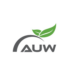 AUW letter nature logo design on white background. AUW creative initials letter leaf logo concept. AUW letter design.