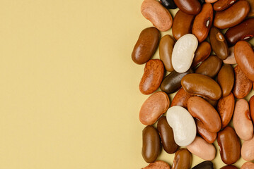 Layer of mix  brown bean as food background with copy space