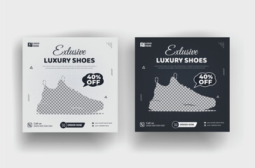 Shoes  Sale Promotion Instagram Social Media Banner Templates 