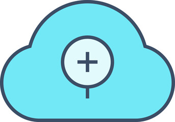 cloud and zoom in icon