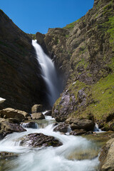 Fototapeta premium Waterfall in Canfranc Valley, Pyrenees, Huesca province, Aragon, Spain.