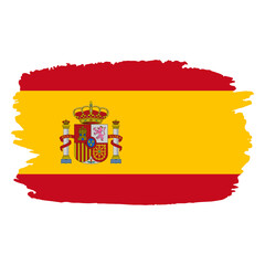 Brush Stroke Spain Vector Illustration Flag