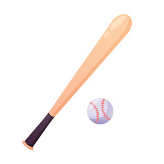 baseball bat and ball isolated	
