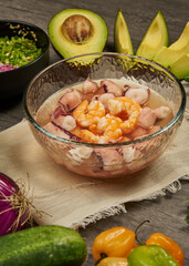 Shrimp broth without shells with vegetables for side dish