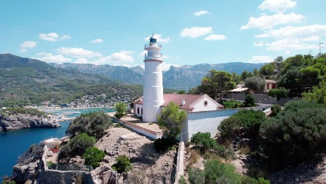 Port de Soller Lighthouse, Majorca, Spain - circular aerial track
