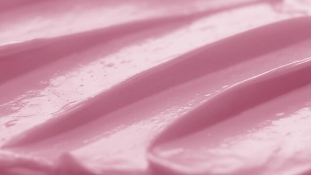Macro jib pink cosmetic cream texture shot | White cosmetic cream surface background